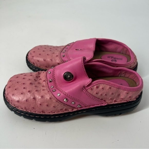 DOUBLE H boots slip on western pink slide shoes size 5 - Picture 1 of 6